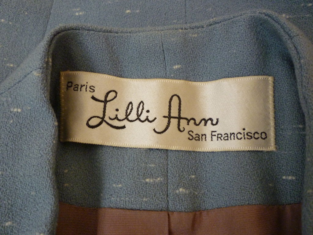 Lilli Ann 1958 Suit w/ Asymmetrical Jacket and Fox Trim 1