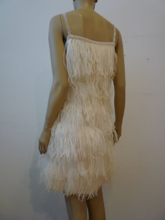 Women's 1960s French Ostrich Feather Cocktail Dress