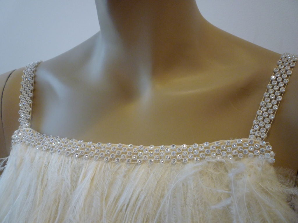1960s French Ostrich Feather Cocktail Dress 1