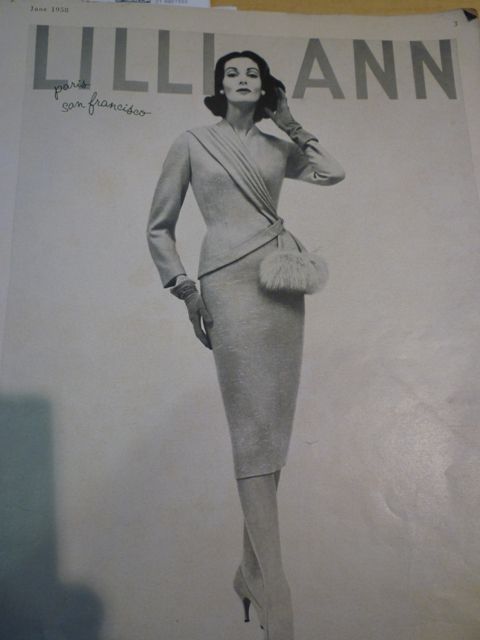 Lilli Ann 1958 Suit w/ Asymmetrical Jacket and Fox Trim 2