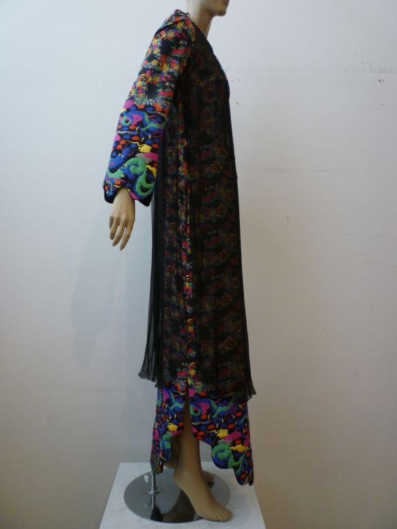 Neiman-Marcus Asian Inspired Art to Wear Style Silk Gown