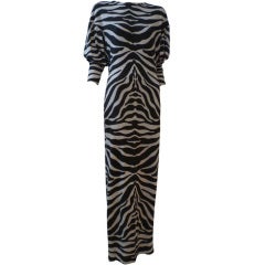 Vintage Giorgio 1980s Bold Zebra Stripe Maxi Dress