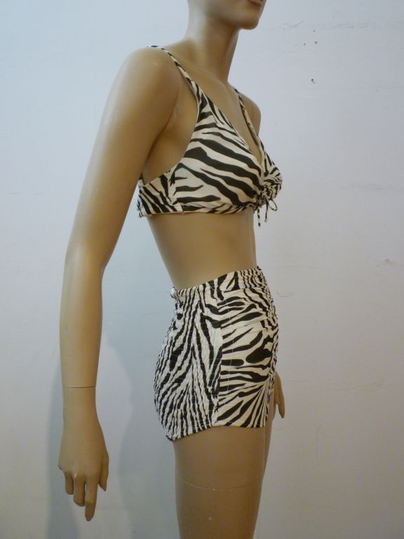 Sex Kitten 60s Zebra Stripe Bikini!