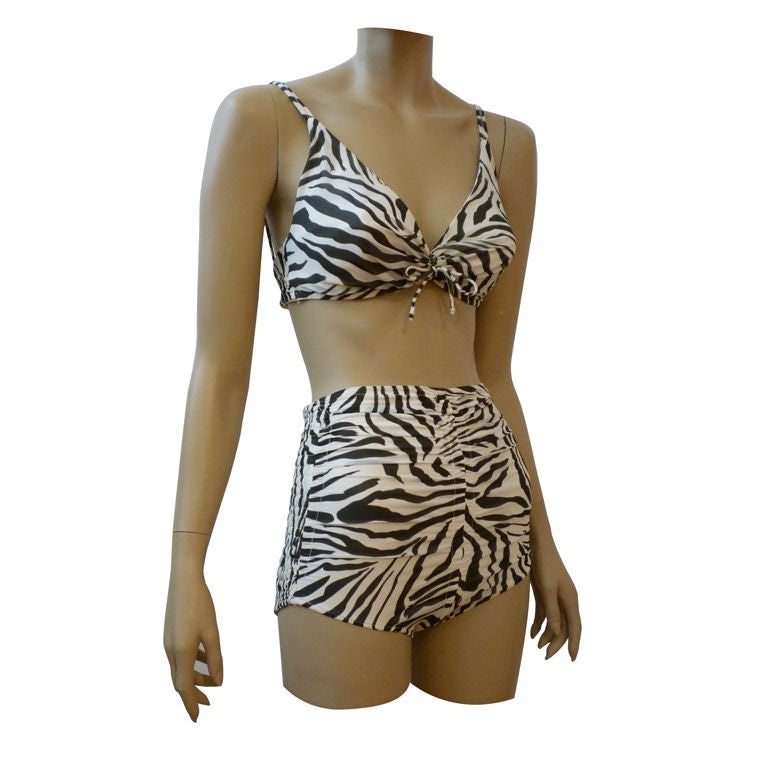 Sex Kitten 60s Zebra Stripe Bikini!