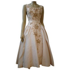 1950s Silk Faille Cocktail Dress