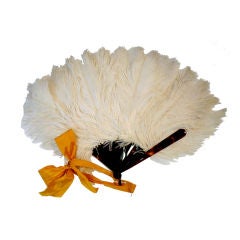 Antique 1920s Ostrich Feather Fan