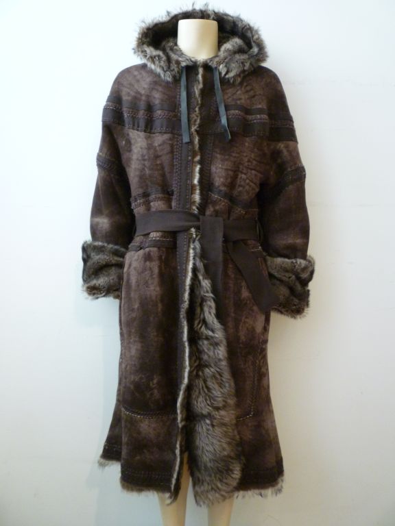 Roberto Cavalli Men's Shearling Long Coat 4