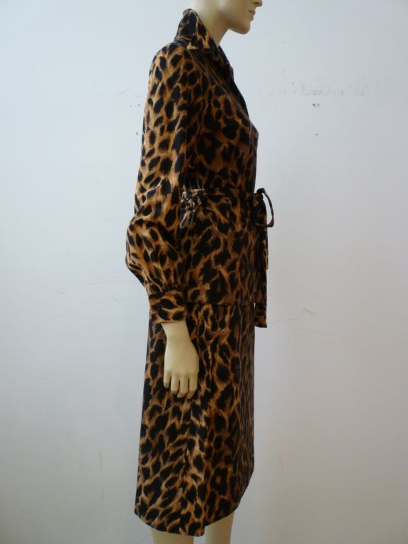 Marchesa  di Grésy 70s Leopard Print Wool Knit Suit