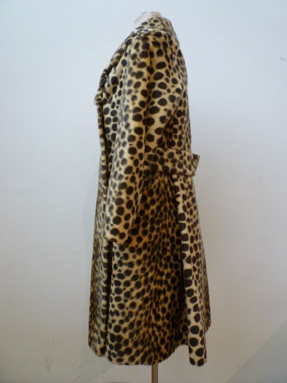 Wonderful 60 Military Cut Faux Leopard Trench Coat