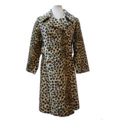 Wonderful 60 Military Cut Faux Leopard Trench Coat