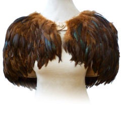 60s Natural Coq Feather Capelet
