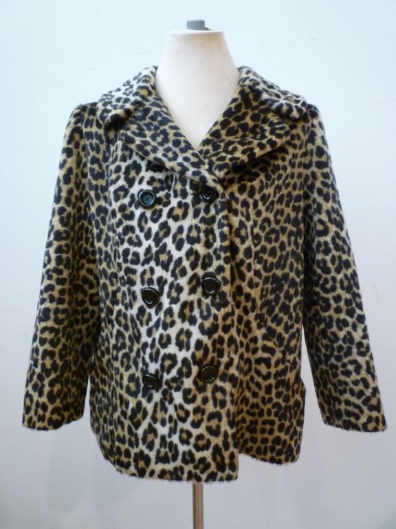 60s Faux Leopard Double Breasted Jacket 1