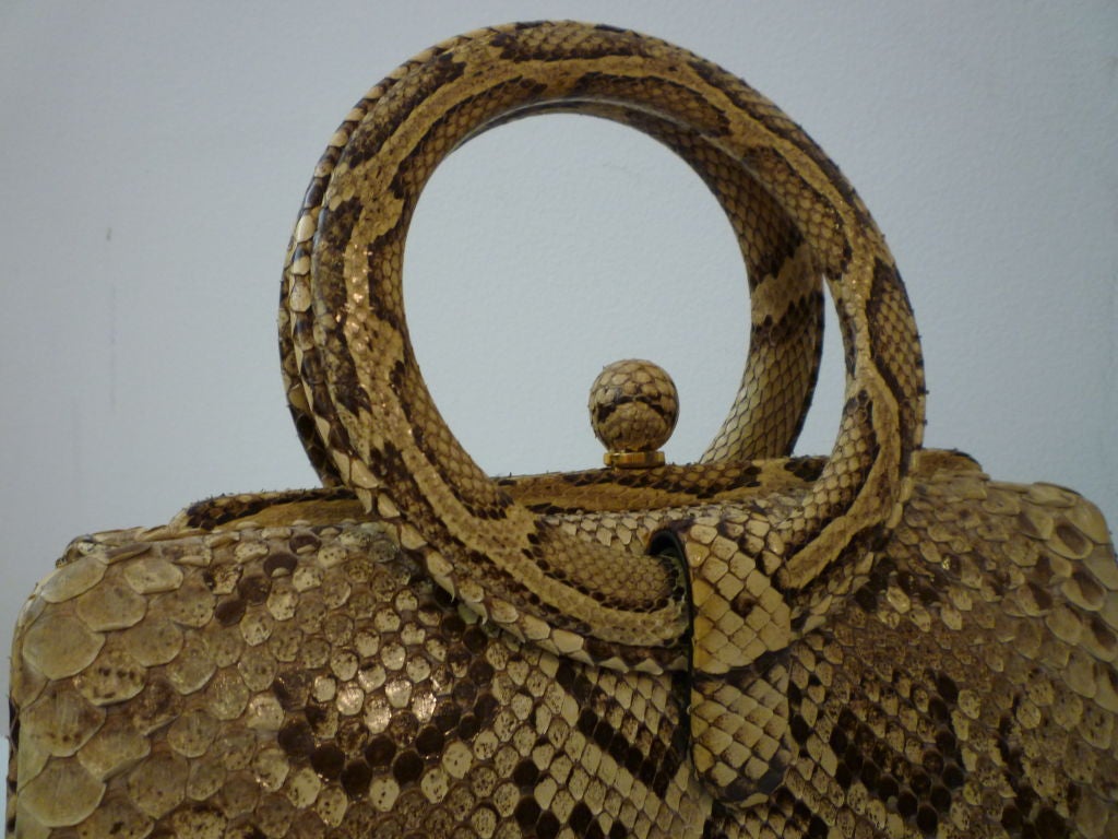 Women's Chic Mod Snakeskin Handbag - 1960s