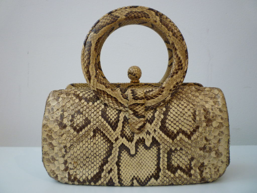 Chic Mod Snakeskin Handbag - 1960s 4