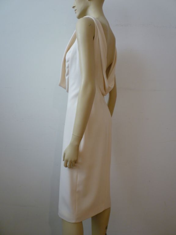 Valentino Cowl Neck Cream Faille Cocktail Dress at 1stdibs