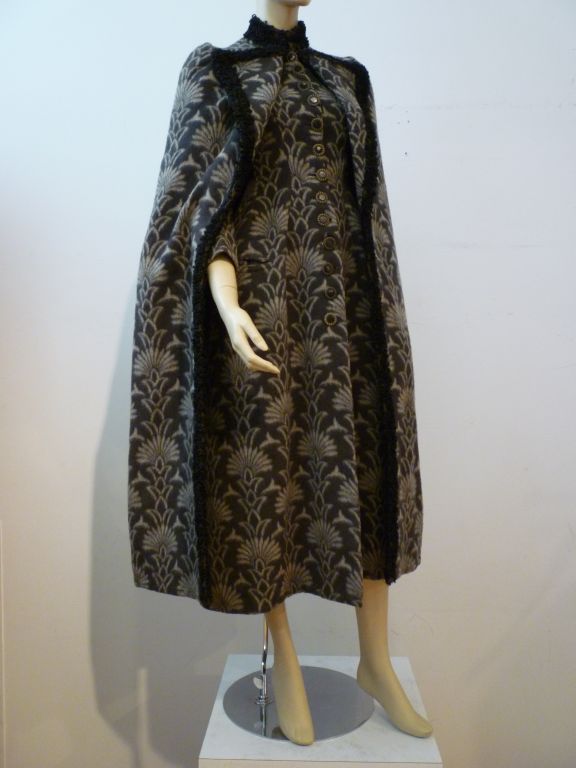 Pre-Victorian French Wool Print Riding Coat