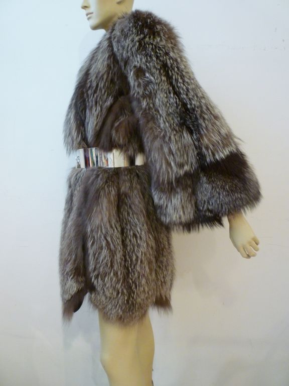 Women's Spectacular 1940s Silver-Tip Fox Chubby Coat