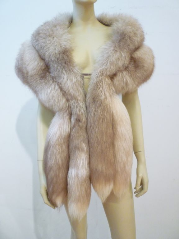 fox fur stole with tails