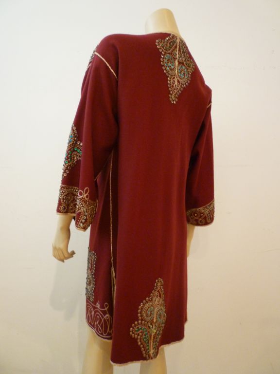 Vintage Moroccan  Wool Caftan w/ Studs and Rhinestones
