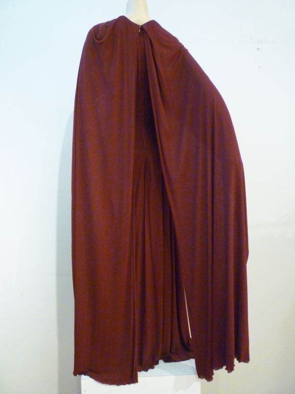 Women's Stavropoulos 70s Burgundy Silk Jersey Gown