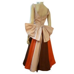 Vintage Don Loper Two-Piece Autumnal Taffeta Cocktail Dress & Coat