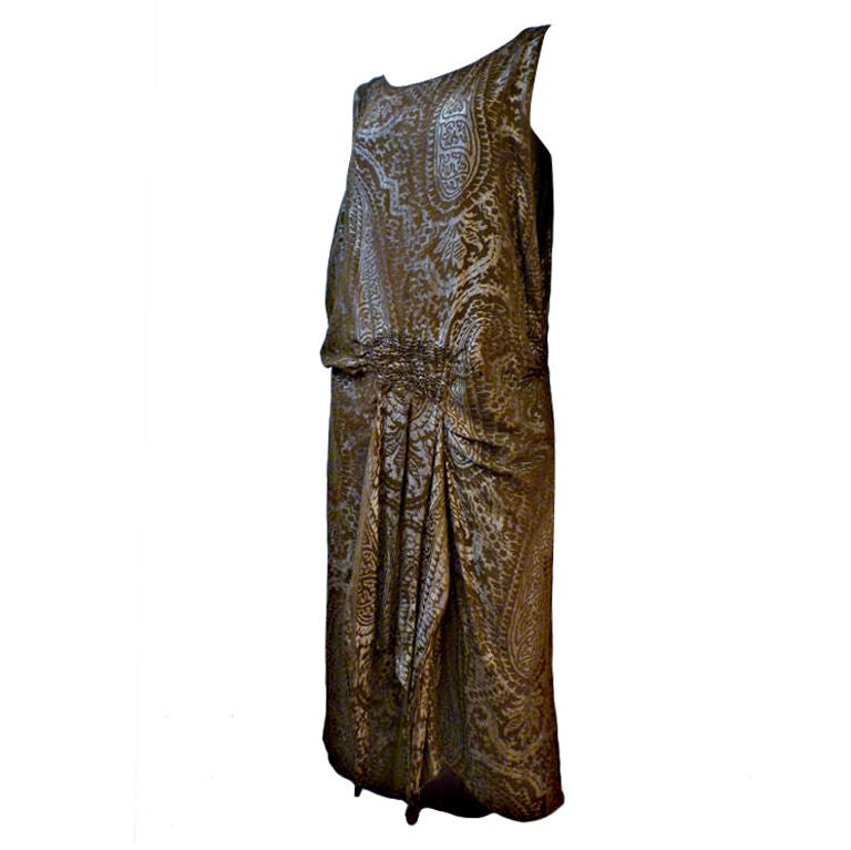 1920s Silk Lamé Cocktail Chemise For Sale at 1stdibs
