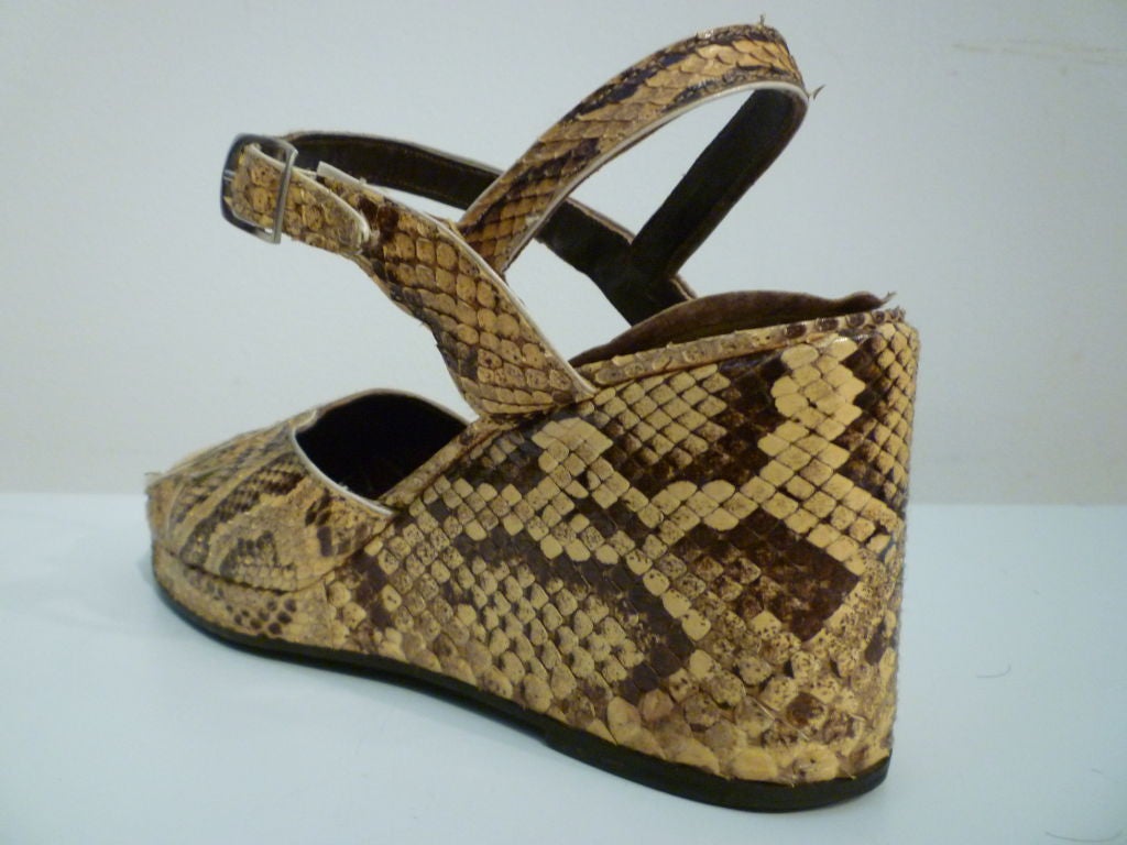 Women's 70s Platform Snakeskin Sandals in 40s Style