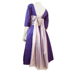 Don Loper Unmarked 50s Purple / Lilac Silk Cocktail Dress