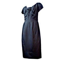 60s Christian Dior Silk Cocktail Dress w/ Bodice Detail 9