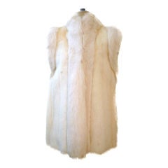 Retro Oscar De la Renta Reversible White Mink Fox and Leather Vest