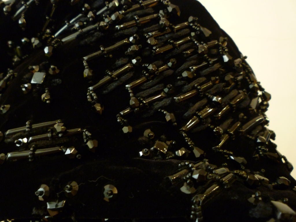 I. Magnin 50s Avant Garde Beaded Velvet Evening Jacket  w/ Hood 4
