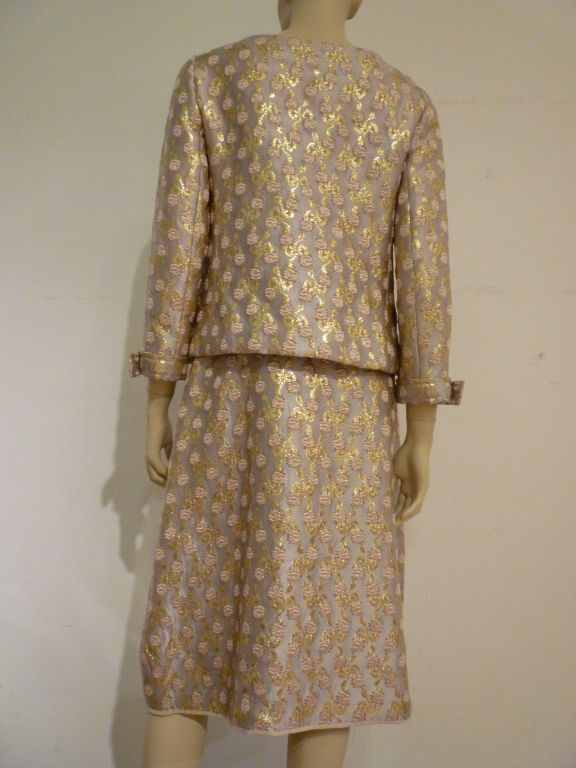 Women's Christian Dior Boutique 60s Numbered Brocade Dress Suit