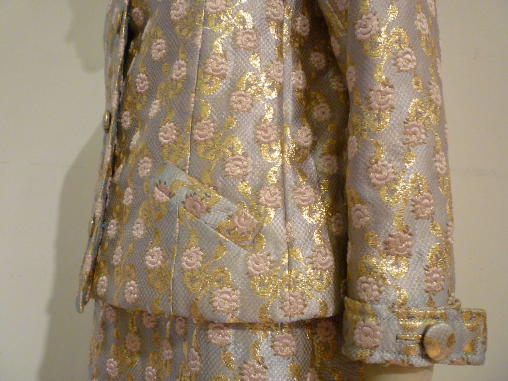 Christian Dior Boutique 60s Numbered Brocade Dress Suit 1