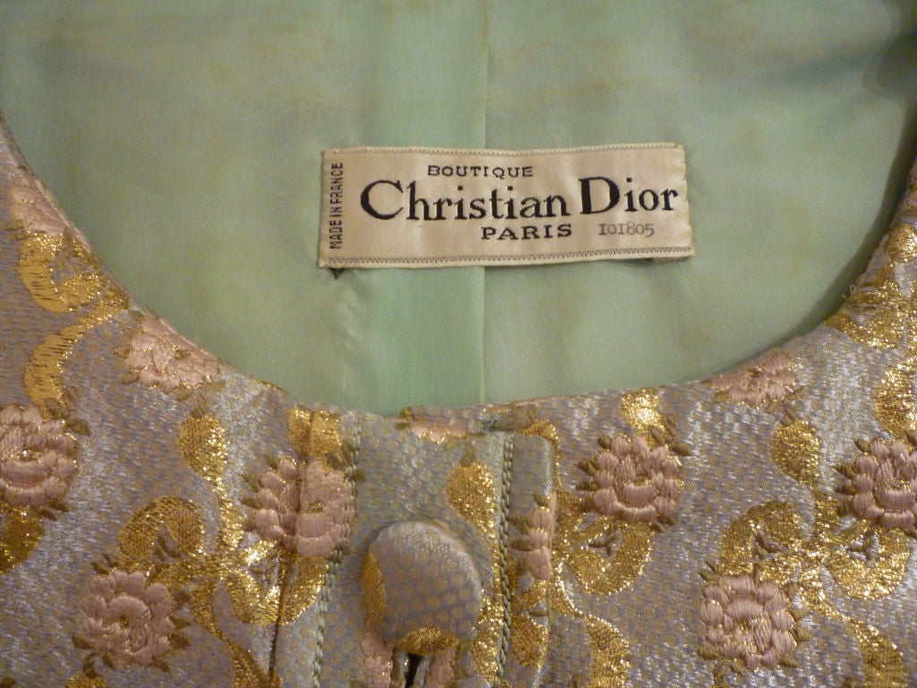 Christian Dior Boutique 60s Numbered Brocade Dress Suit 3