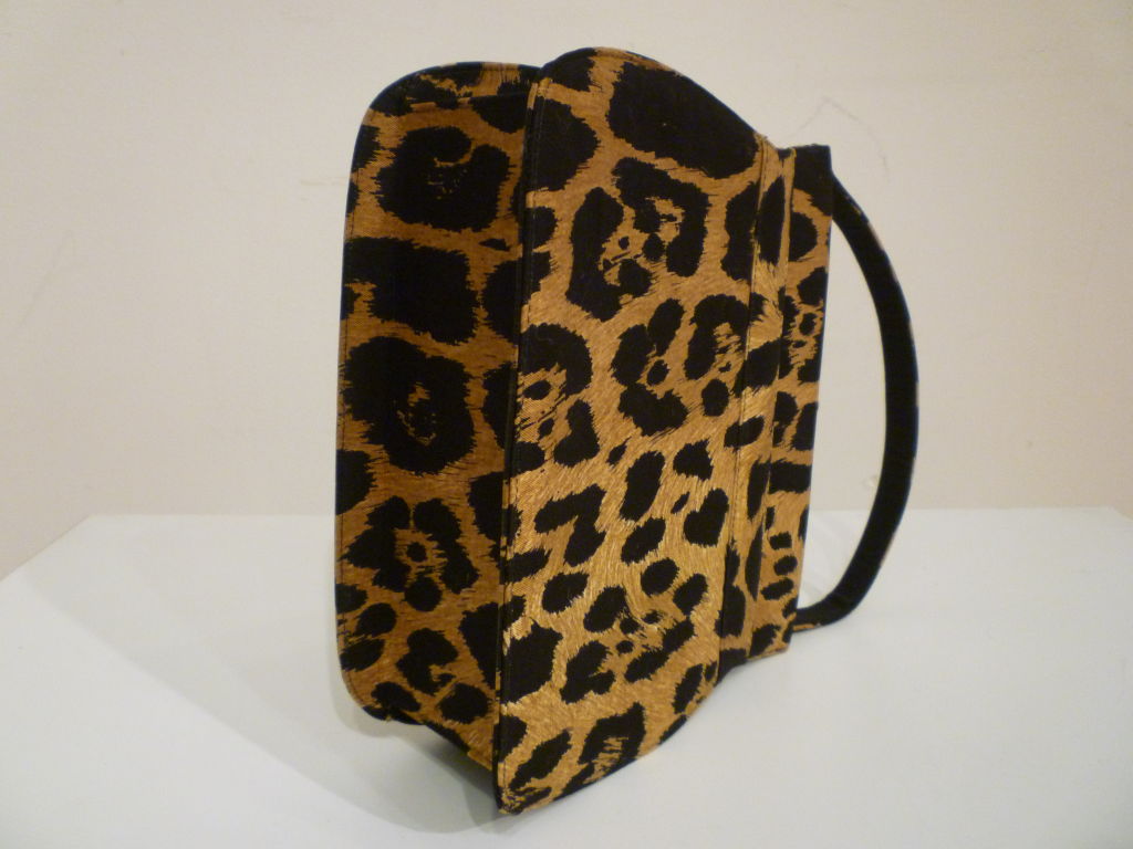 50s Paul Allen Leopard Print Silk Handbag 3