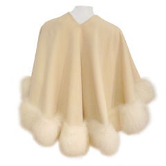 Vintage Wonderful 60s I. Magnin Evening Capelet in Wool Knit & White Fox