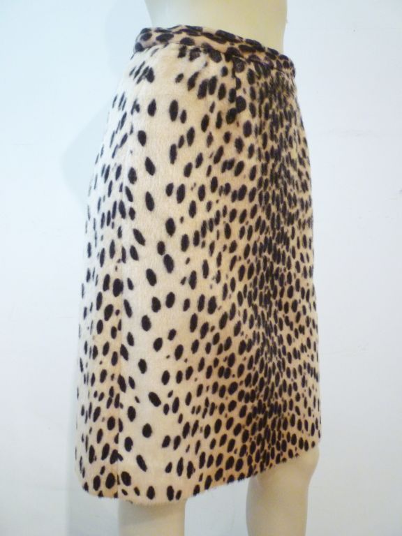 50s Faux Cheetah Fur Pencil Skirt