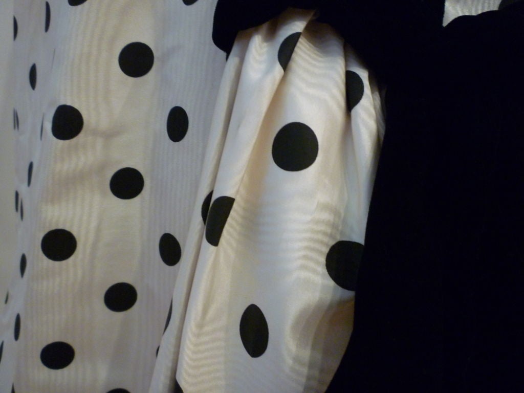 Carolina Herrera Early '80s One Shoulder Polka Dot Gown 2