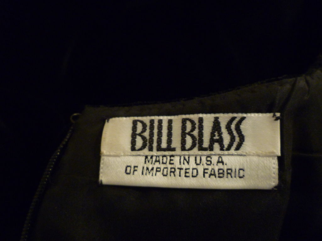 Bill Blass 70s Dramatic  Velvet and Fringe Gown 3