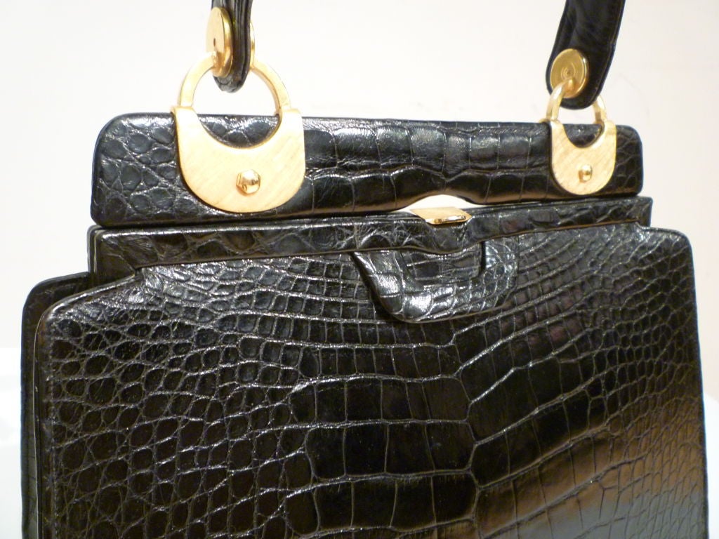 Rosenfeld Incredible Alligator 50s Structured Handbag 1