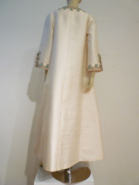 Women's I. Magnin 60s Silk Embroidered Caftan