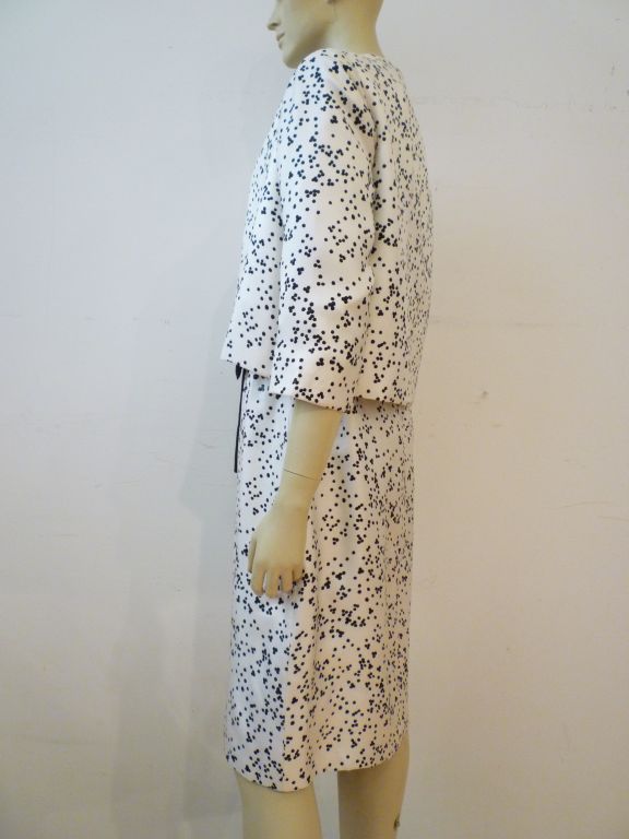 Norman Hartnell 1950s Silk Dress Suit w/ Sequin Embellishment 3