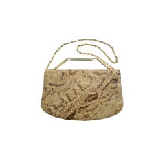 Vintage 70s Exotic Snakeskin Shoulder Bag with Convertible Strap