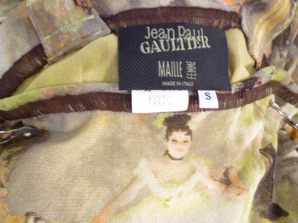 Women's Jean Paul Gaultier 80s Tulle  Dress w/ Degas Ballet Print