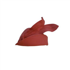 Smart 40s Persimmon Wool Hat w/ "Feathers"
