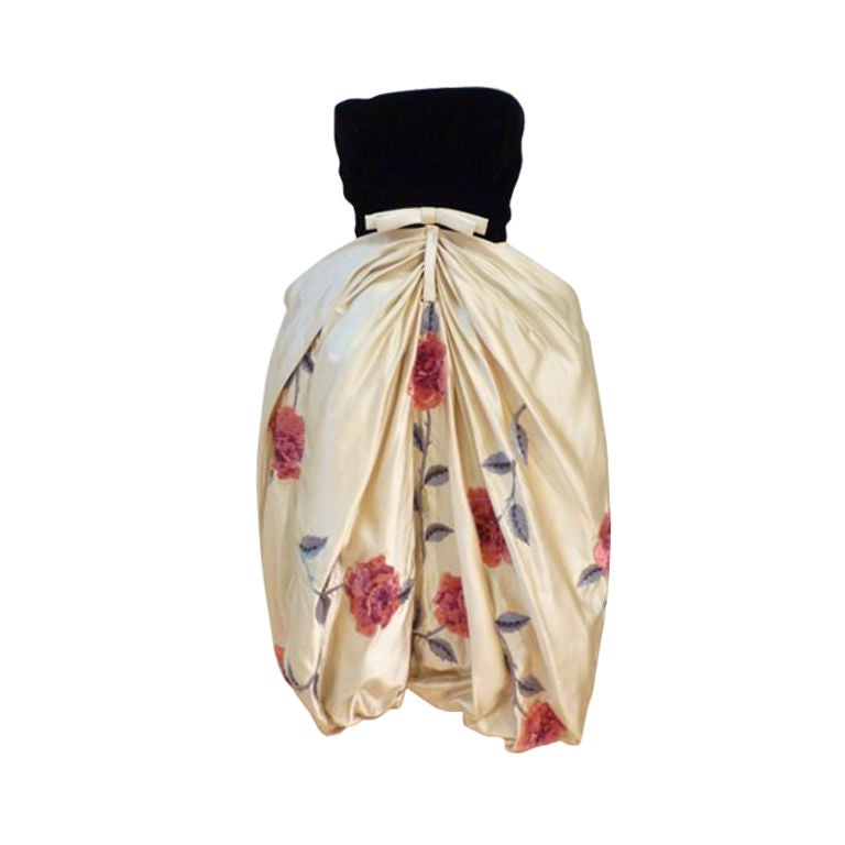 Bob Bugnand 60s Silk Embroidered Bubble Dress