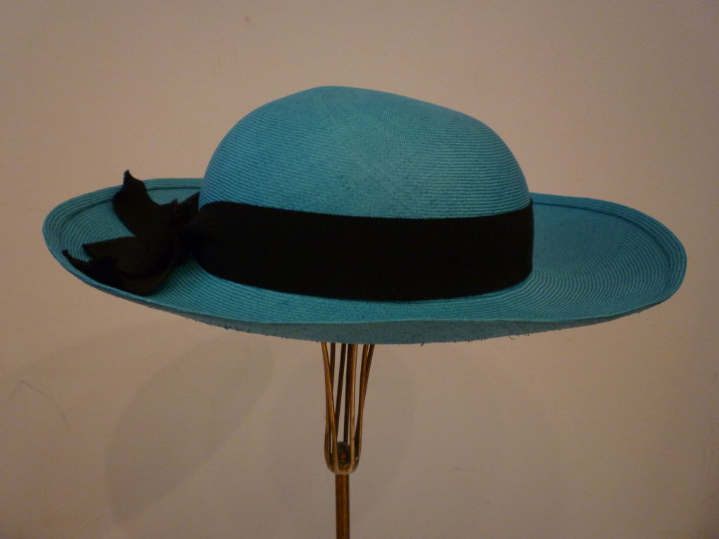 Chanel Genuine Straw Hat in Brilliant Turquoise