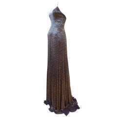 Vintage Ralph Lauren Purple Label Lavishly Beaded Gown