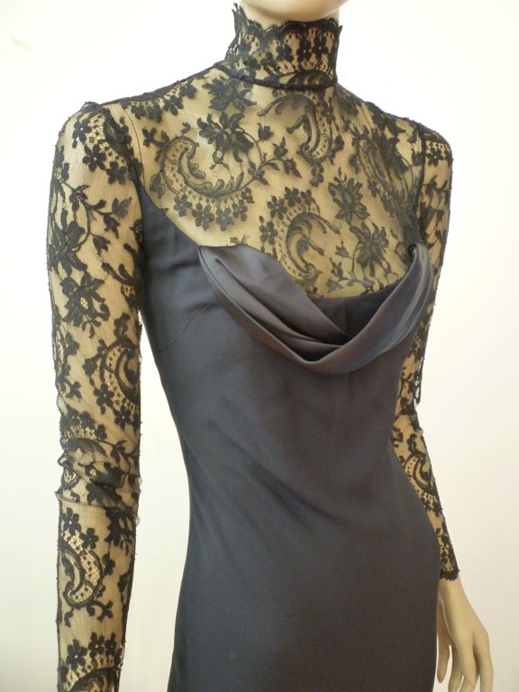 Women's Givenchy by Galliano  Amazing Lace Column Gown w/ Low Back