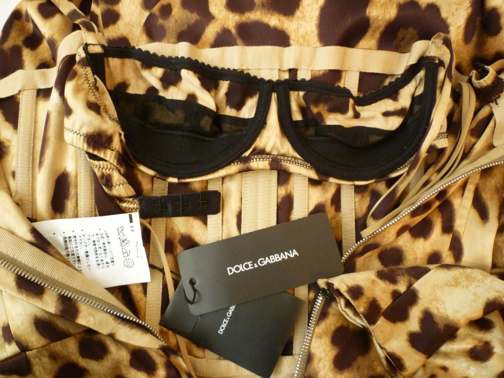 Dolce & Gabbana Leopard Satin Bustier Gown 2